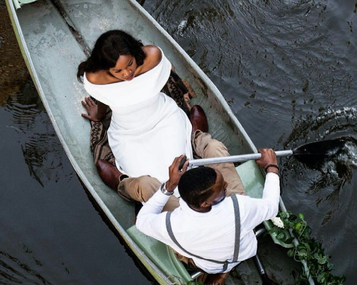 Couple in a canoe